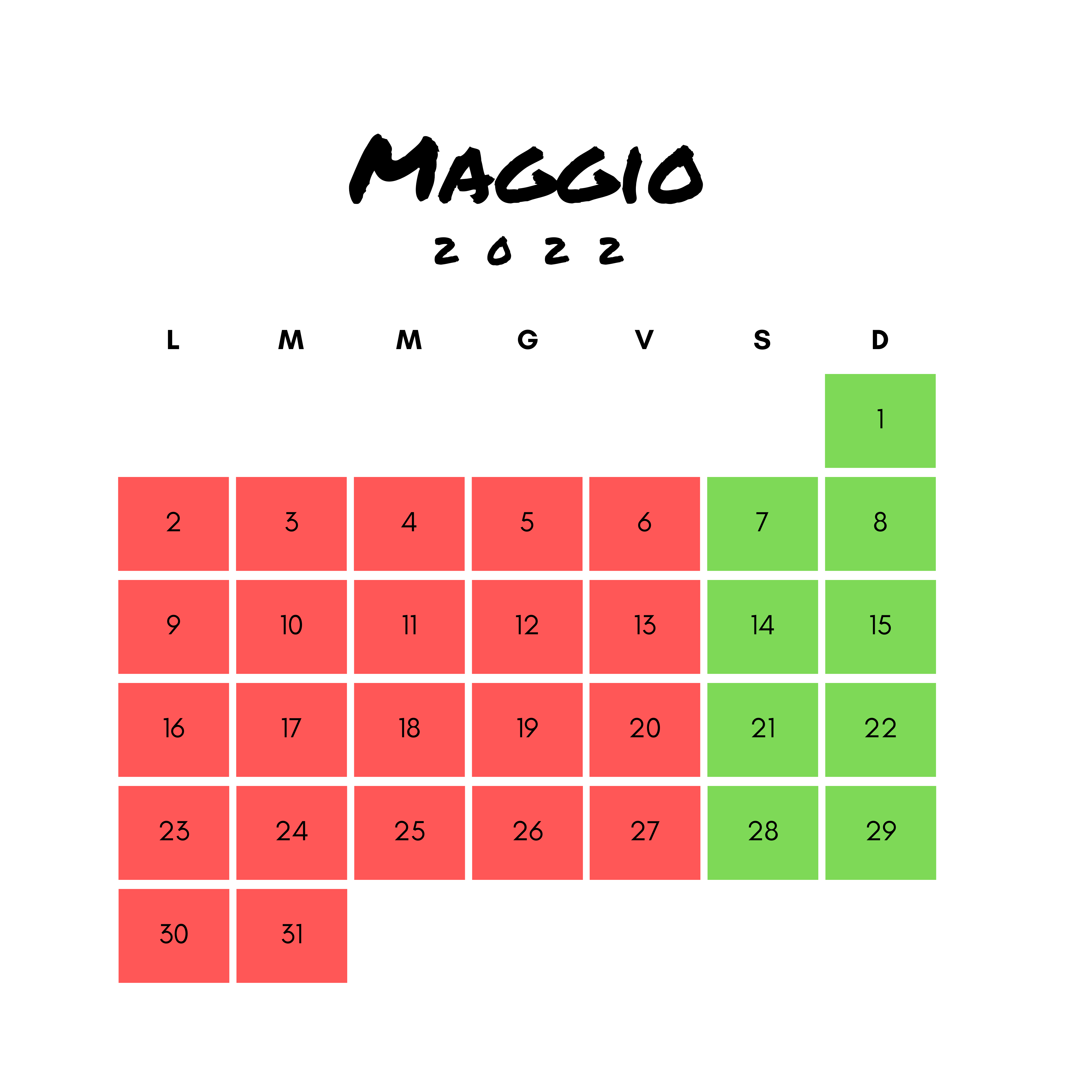 Parco Avventura Calendario - Maggio New